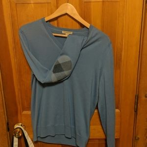 Burberry wool sweater with check elbow patch